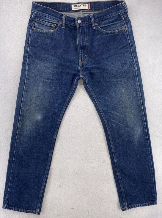 Levi's Other - Levi's 505 Straight Fit Jeans Mens 33x32 Medium Wash Blue 100% Cotton Denim